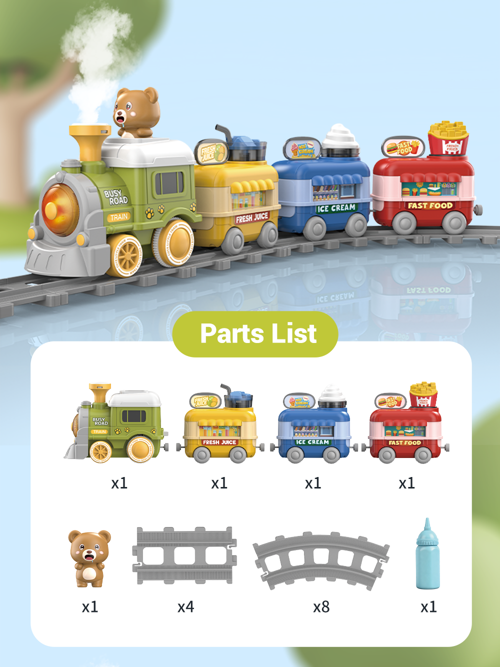 Electric Steam Train Set for Kids - Image 10