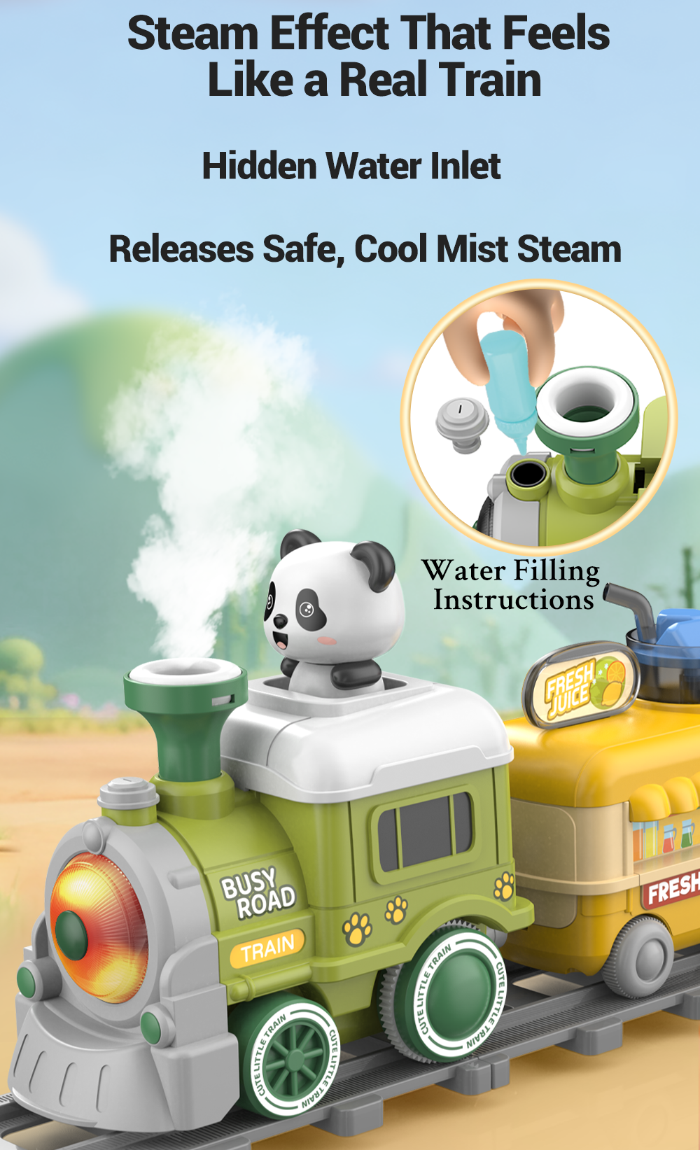 Electric Steam Train Set for Kids - Image 4