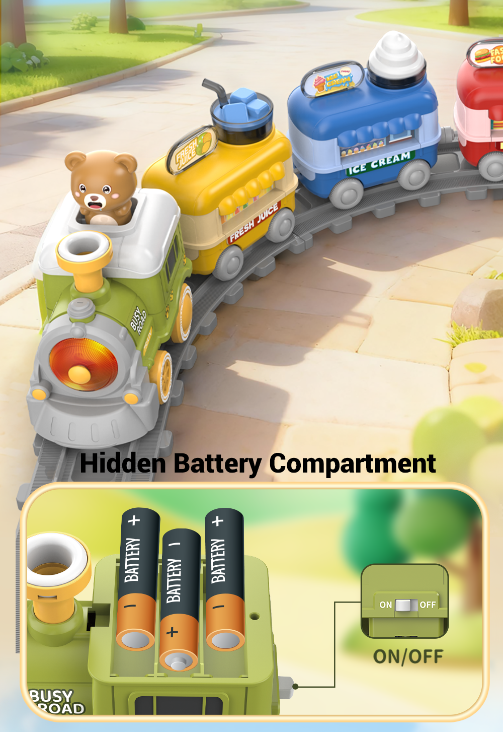 Electric Steam Train Set for Kids - Image 7